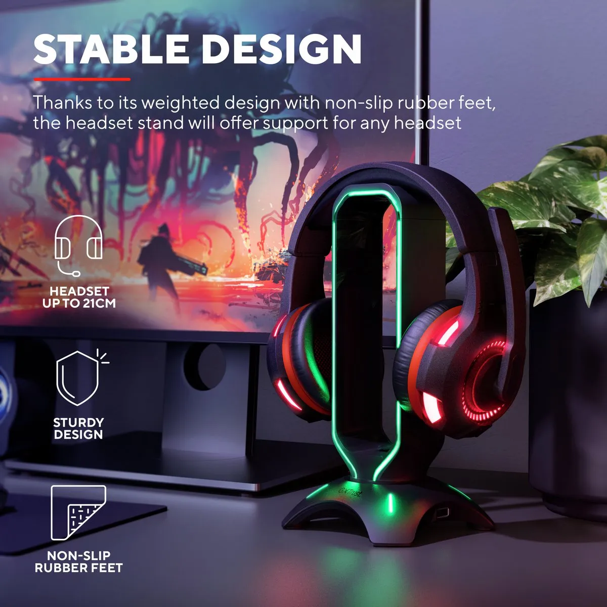 Trust GXT 265 Cintar Headsetstandaard - RGB USB - Zwart