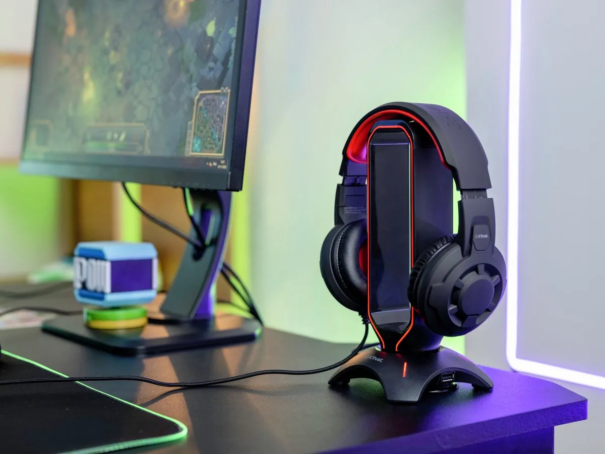 Trust GXT 265 Cintar Headsetstandaard - RGB USB - Zwart - afbeelding 6 van 6