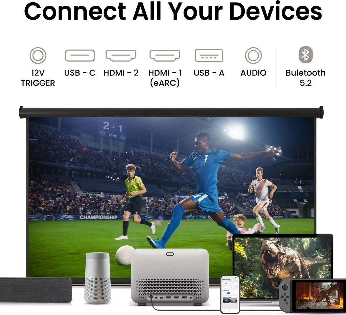 BenQ TK705STi 4K Laser Projector - Grijs