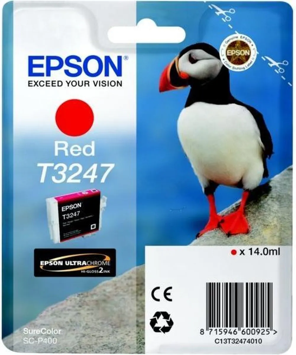 Epson T3247 C13T32474010 Rood Inktcartridge - 14ml