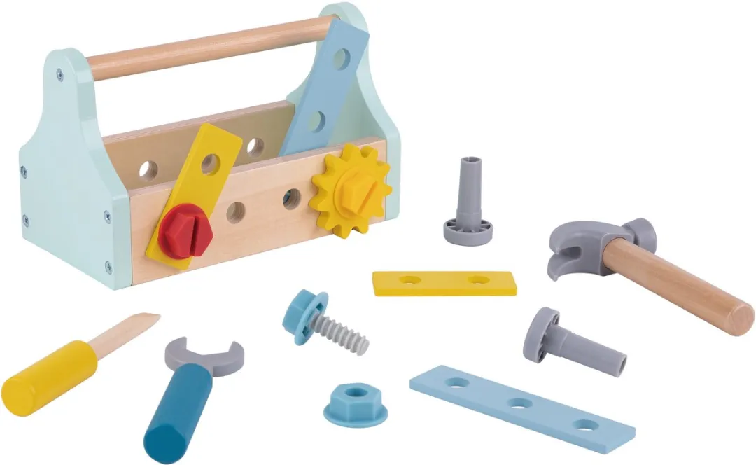 Tooky Toy Houten Gereedschapskistset 18-delig
