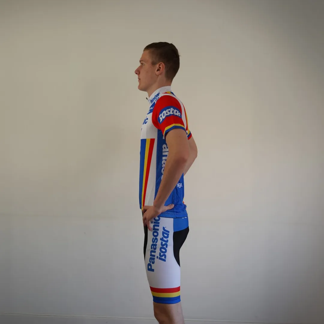 Panasonic Retro Wielershirt M - Wit/Blauw/Rood/Geel