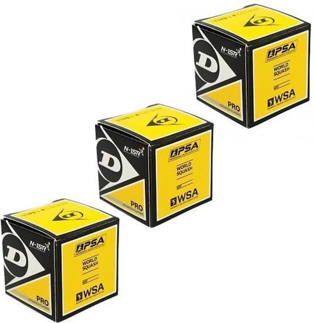Dunlop Pro Squashballen 3 Stuks - Zwart