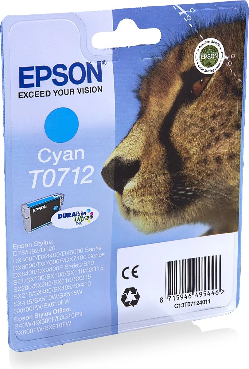 Epson T072 Cyaan Inktcartridge