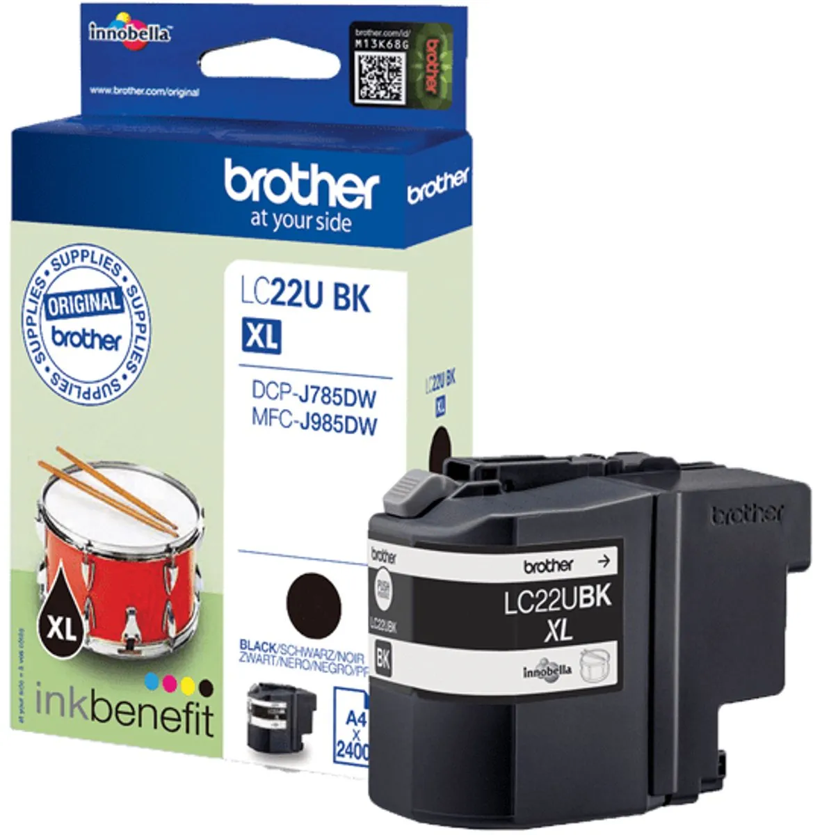 Brother LC22U BK XL Inktcartridge - 2400 pagina's - Zwart