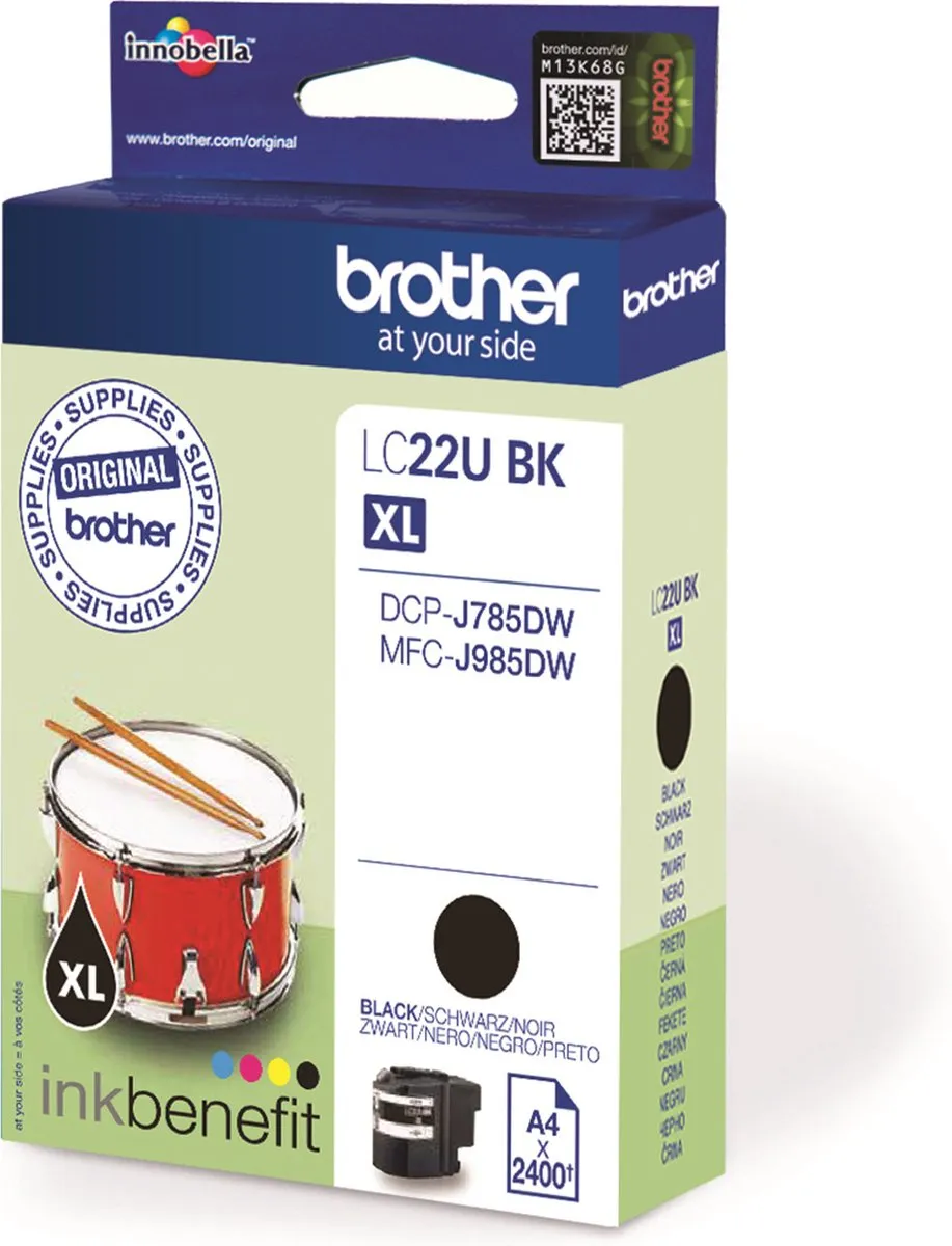 Brother LC22U BK XL Inktcartridge - 2400 pagina's - Zwart