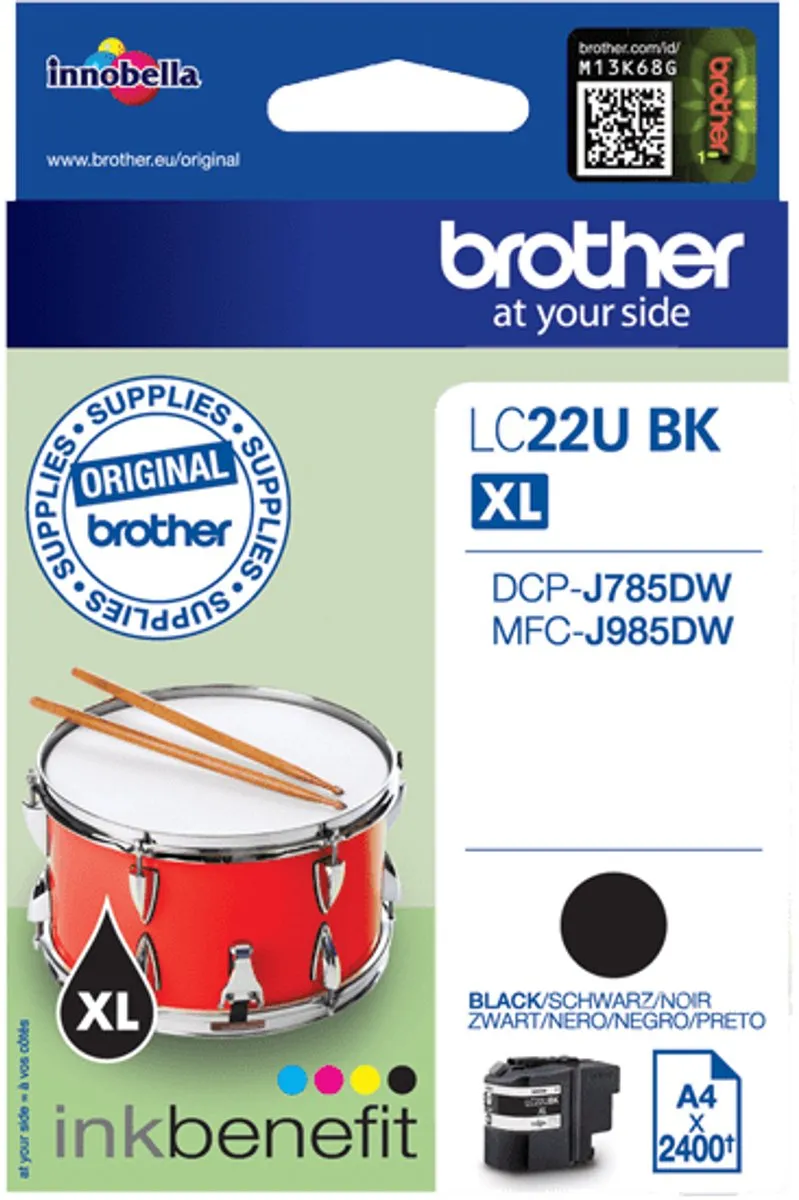 Brother LC22U BK XL Inktcartridge - 2400 pagina's - Zwart