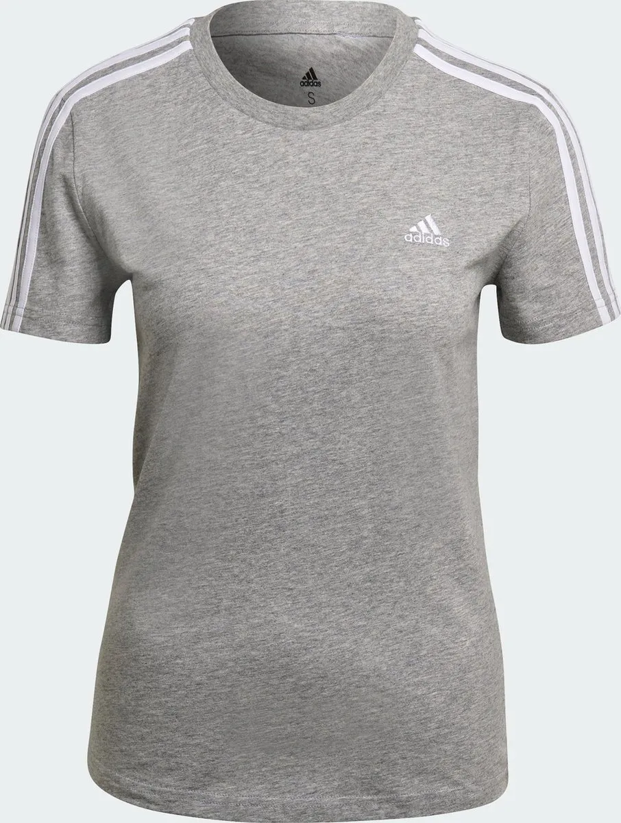 adidas Sportswear Essentials Slim 3-Stripes T-shirt GL0785 - Grijs S