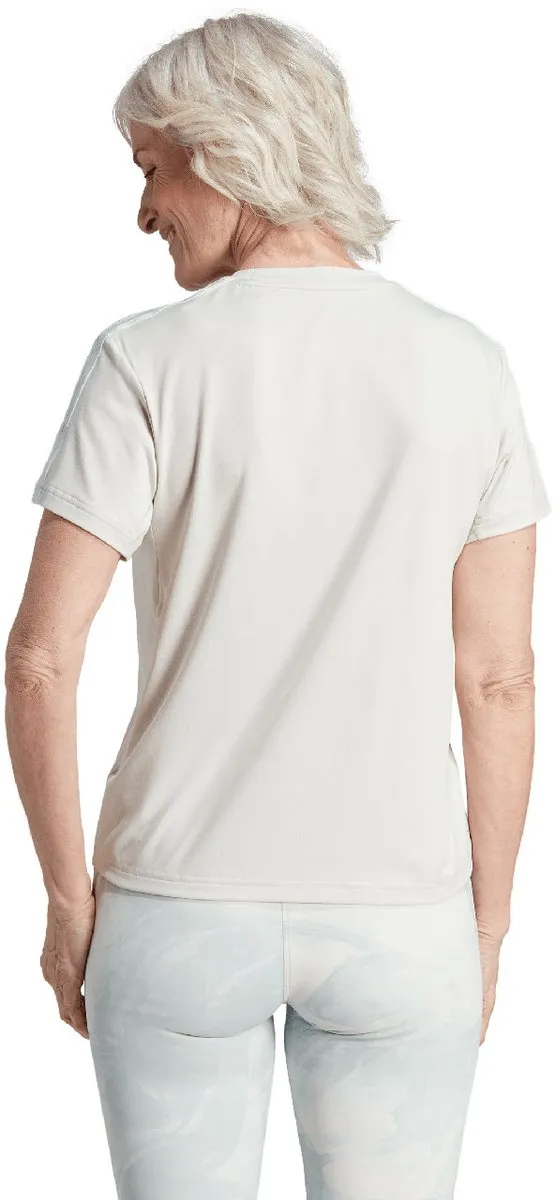 Adidas Aeroready Train Essentials 3-Stripes T-shirt Dames - XS - Beige