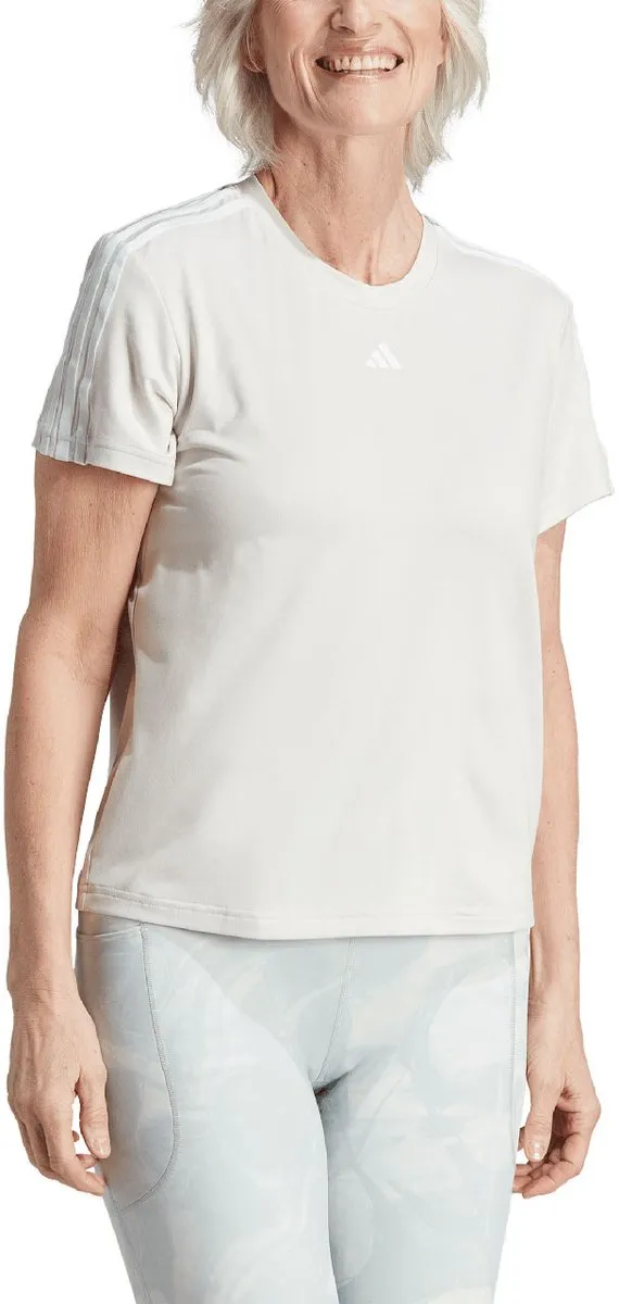 Adidas Aeroready Train Essentials 3-Stripes T-shirt Dames - XS - Beige
