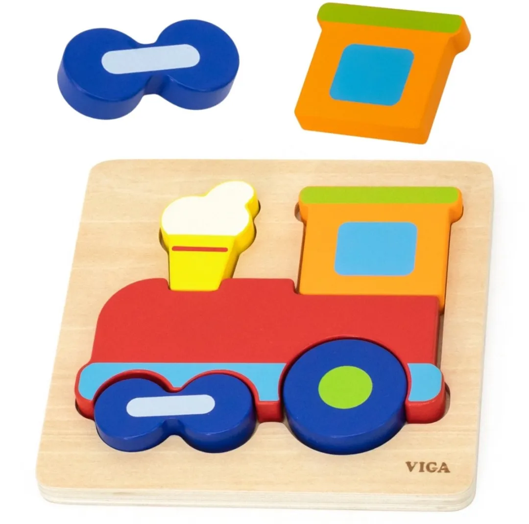 Viga Houten Montessori Puzzeltrein UNI