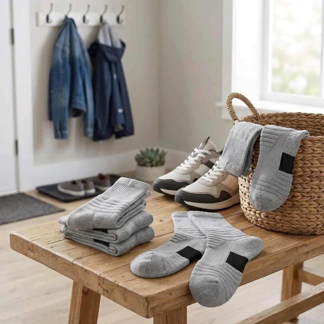 NuveX Sport Sokken Grijs - Crew - Maat 43-46 - 5 Paar
