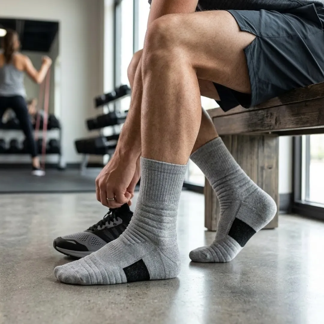 NuveX Sport Sokken Grijs - Crew - Maat 43-46 - 5 Paar
