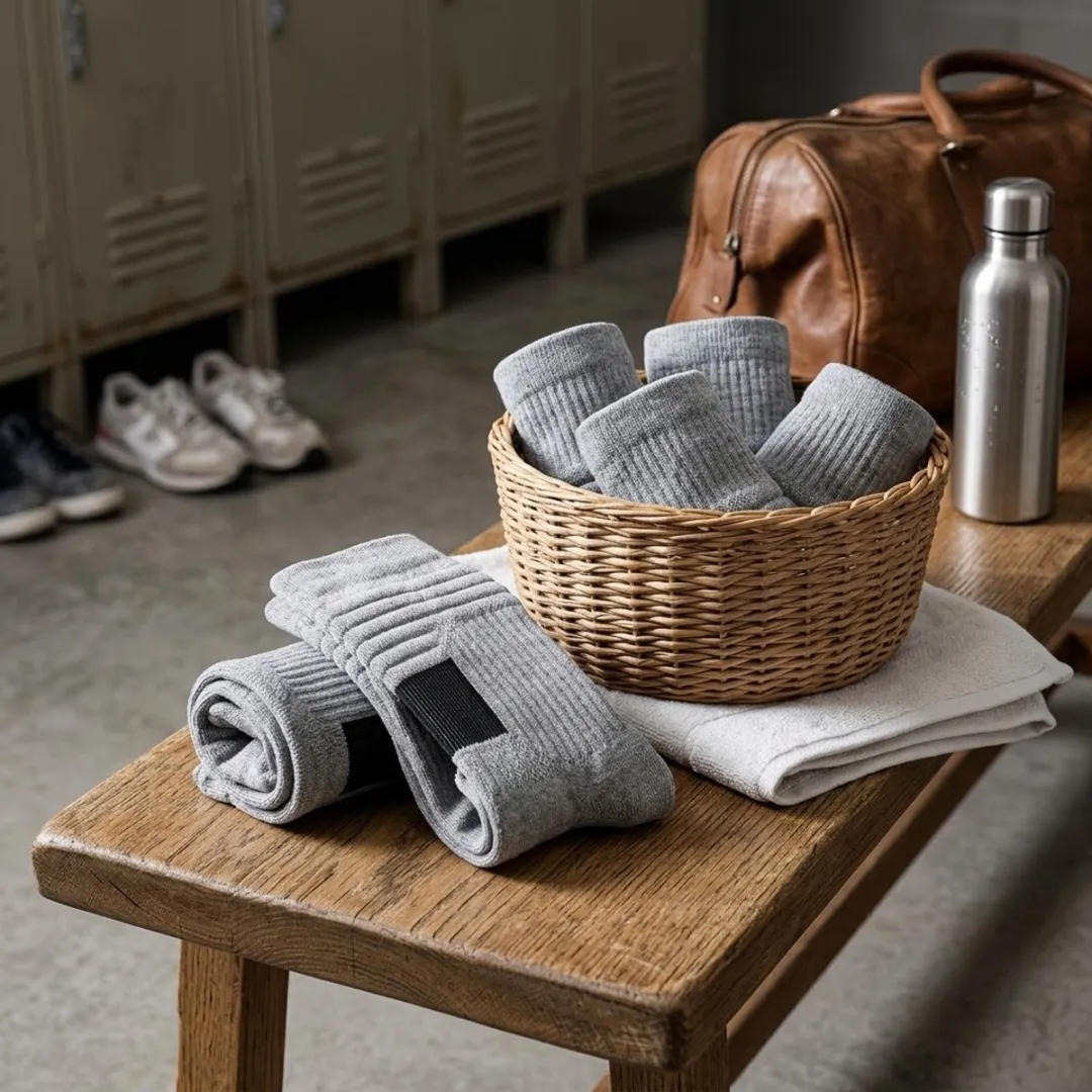 NuveX Sport Sokken Grijs - Crew - Maat 43-46 - 5 Paar