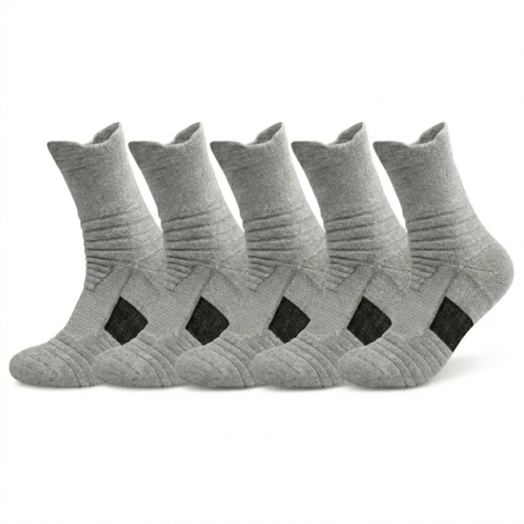 NuveX Sport Sokken Grijs - Crew - Maat 43-46 - 5 Paar