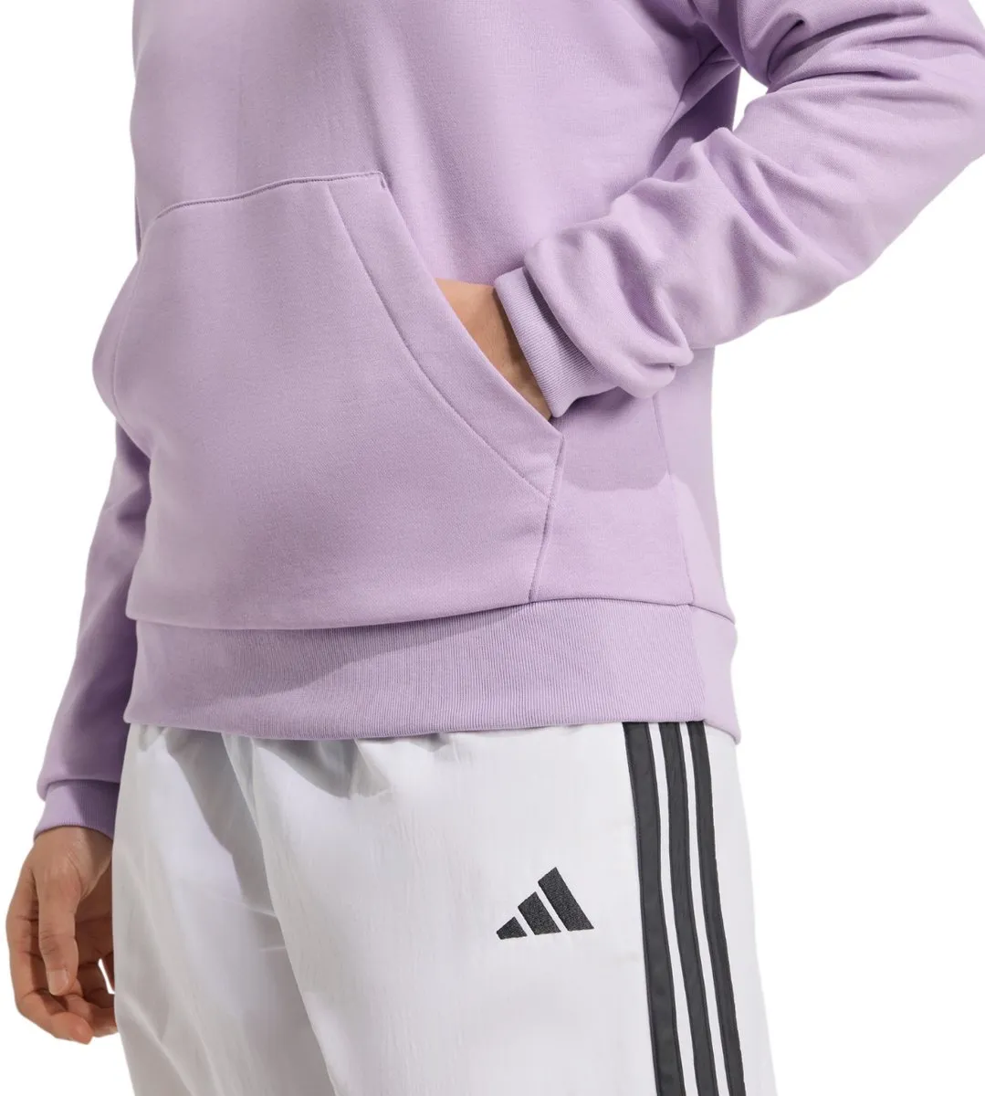 Adidas Essentials Linear French Terry Hoodie - Paars S