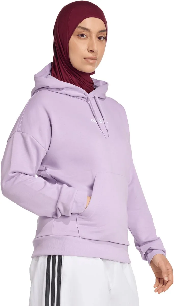 Adidas Essentials Linear French Terry Hoodie - Paars S