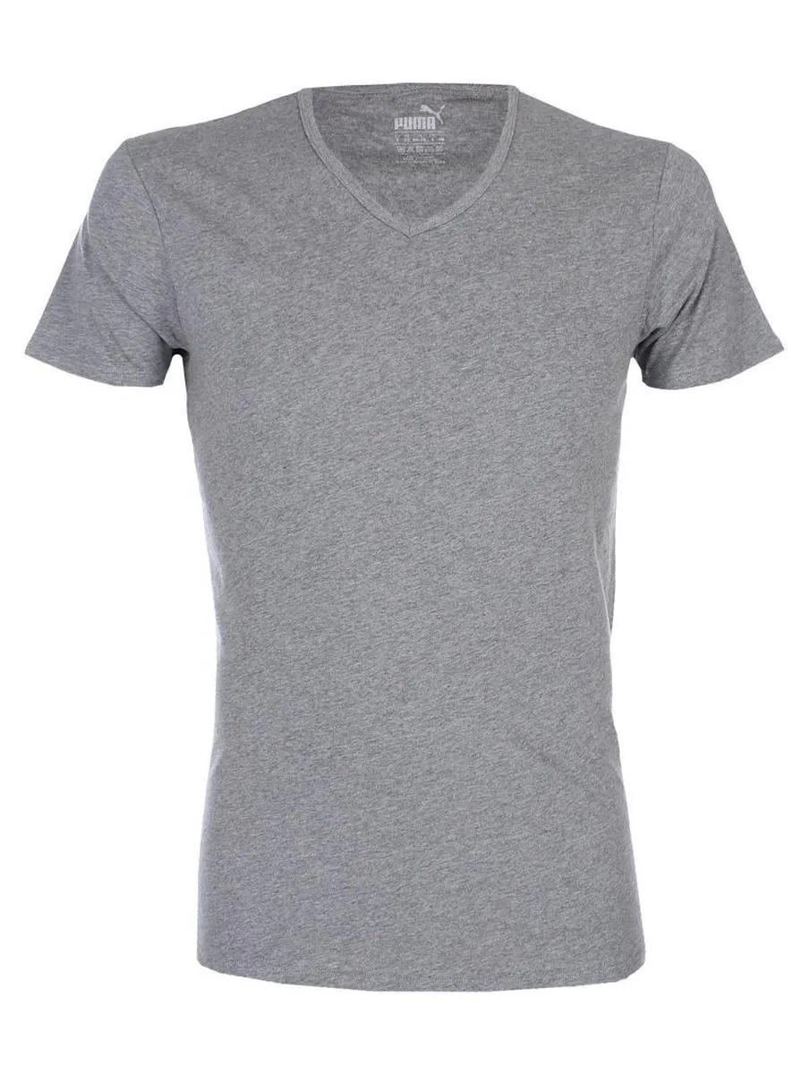 PUMA Basic 2P V-Neck Sportshirt - Heren - XL - Middle Grey Melange