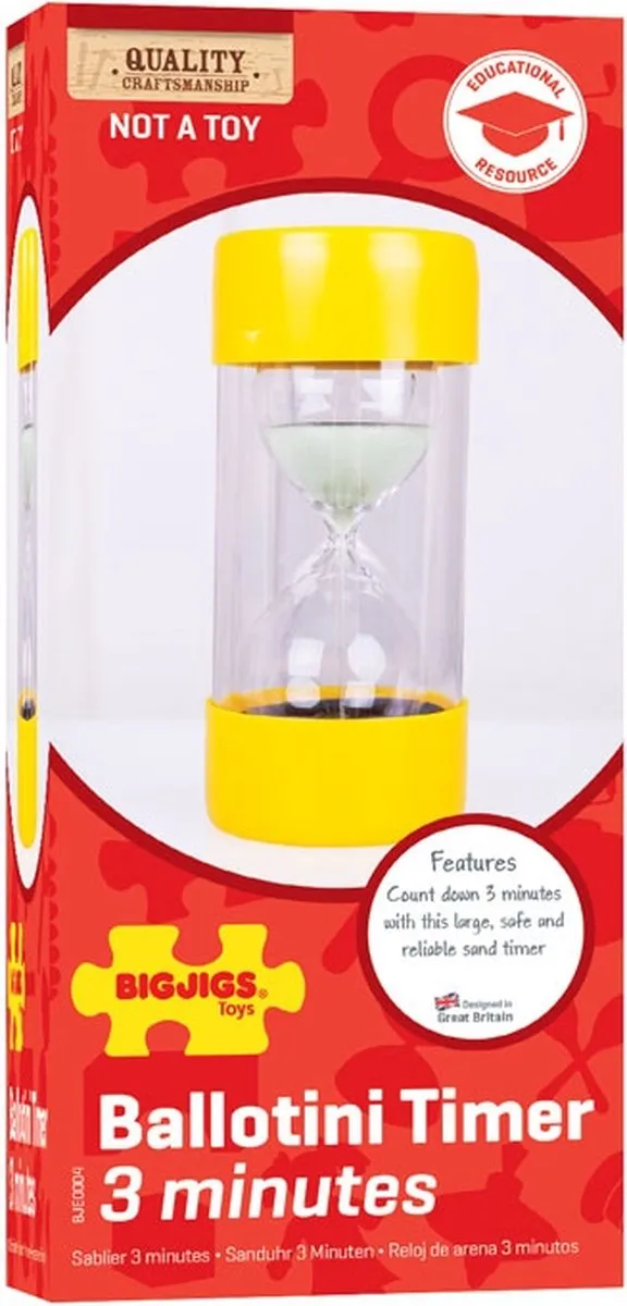 BIGJIGS Ballotini Timer - 3 Minuten - Multikleur