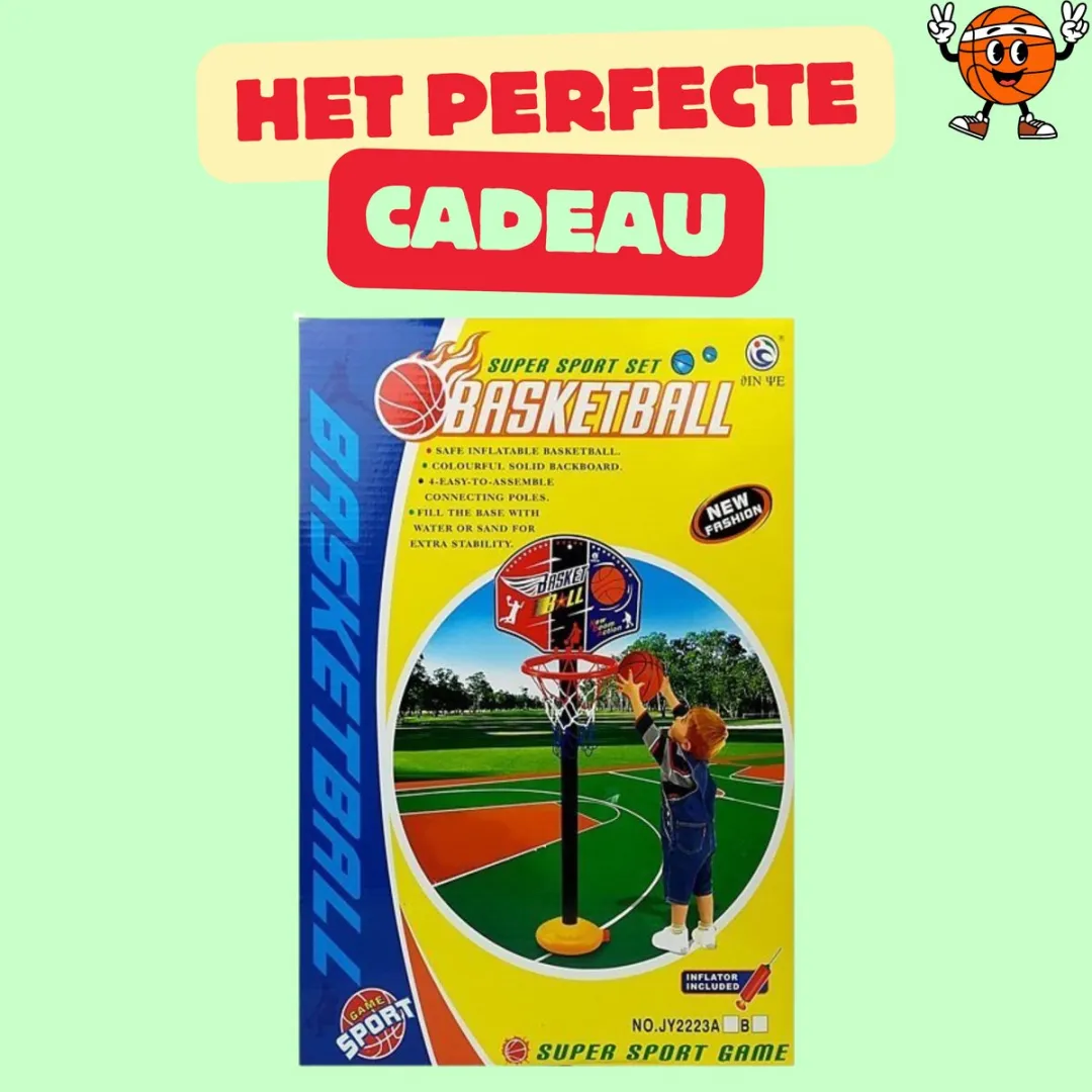 LEAN TOYS Opvouwbare Basketbalset 115cm - Blauw