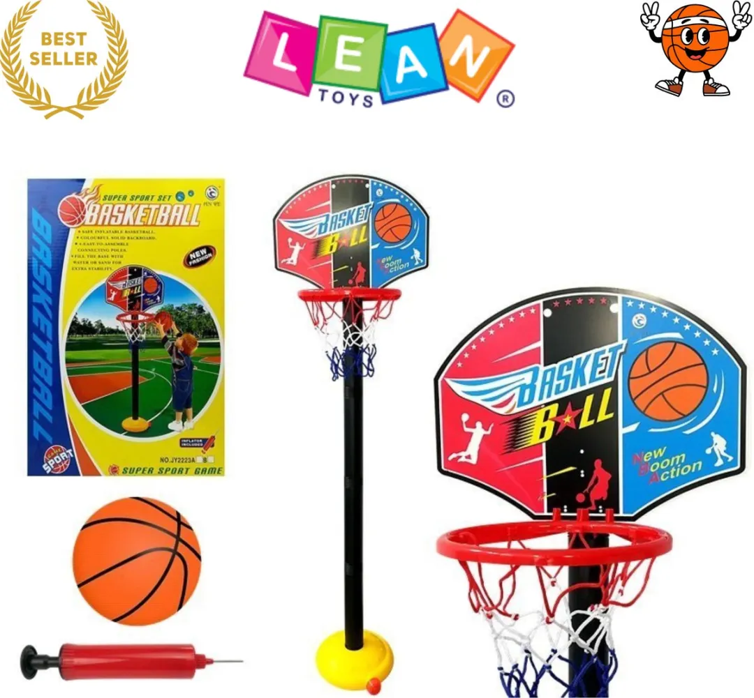 LEAN TOYS Opvouwbare Basketbalset 115cm