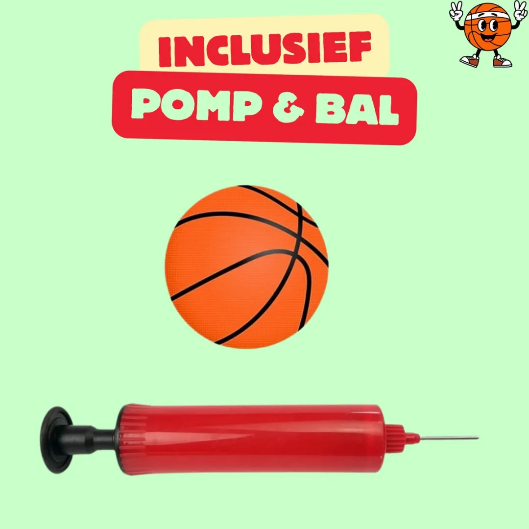 LEAN TOYS Opvouwbare Basketbalset 115cm - Blauw - afbeelding 6 van 6