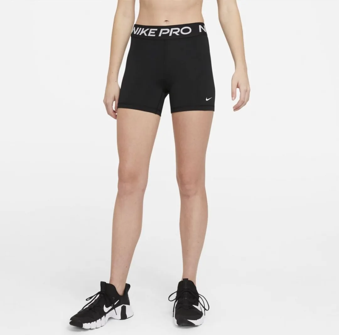 Nike Pro 365 5In Sportbroek Dames - Zwart/Wit L