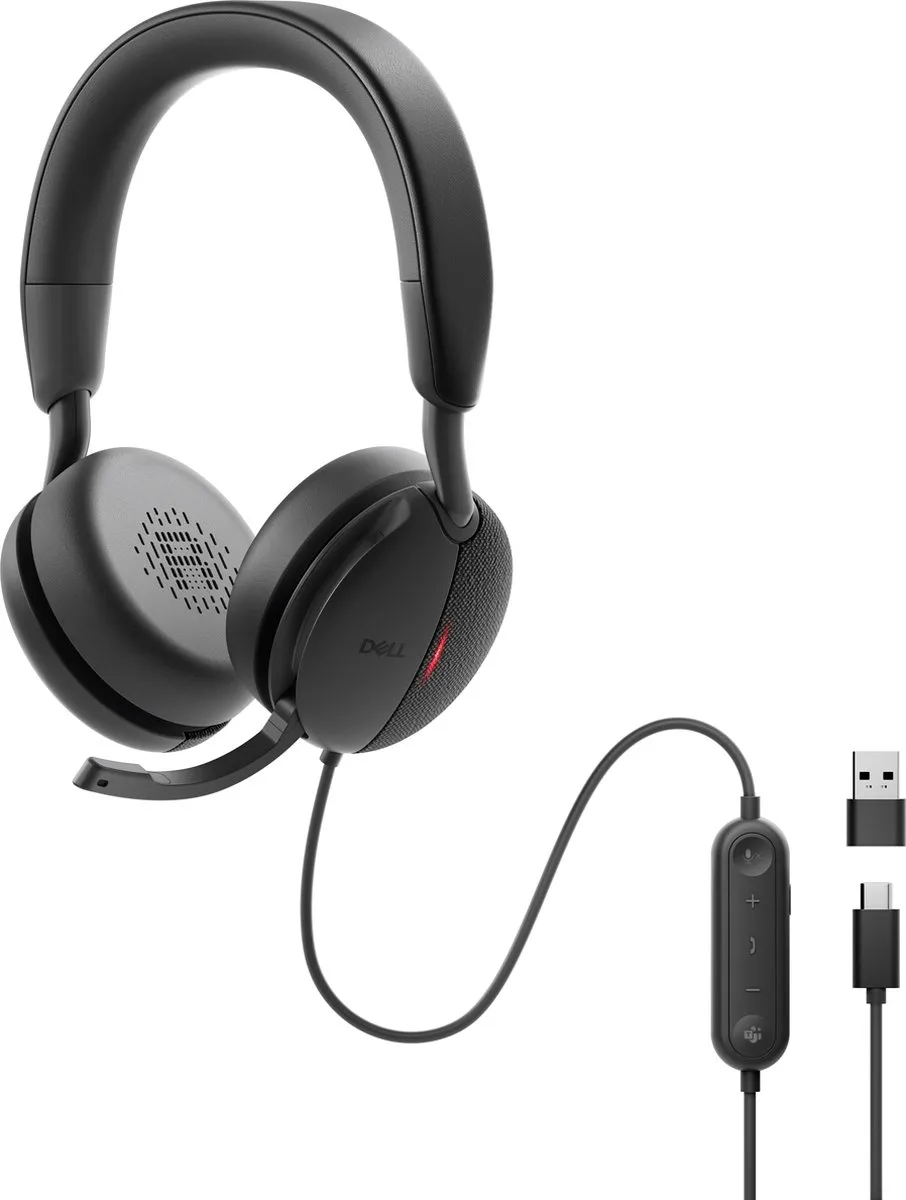 Dell WH5024 Headset - Bedraad USB Type-C - Zwart