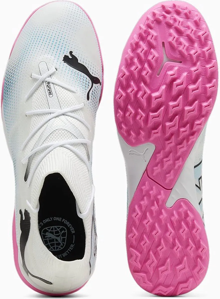 PUMA Future 7 Match TT Voetbalschoenen 44.5 - Wit/Zwart/Roze
