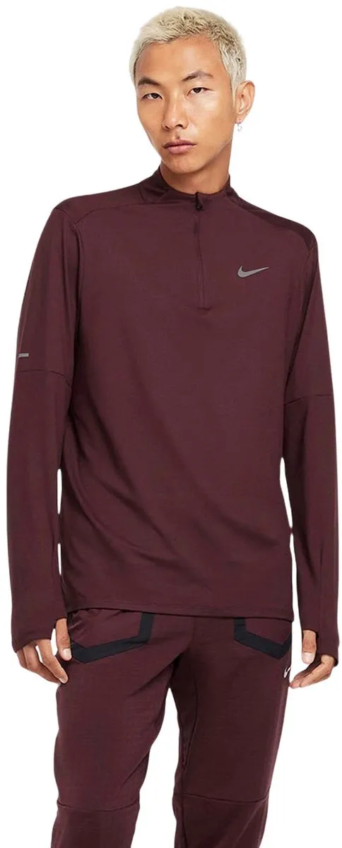 Nike Dri-FIT Element Half-Zip Hardloopshirt Heren S - Donkerrood