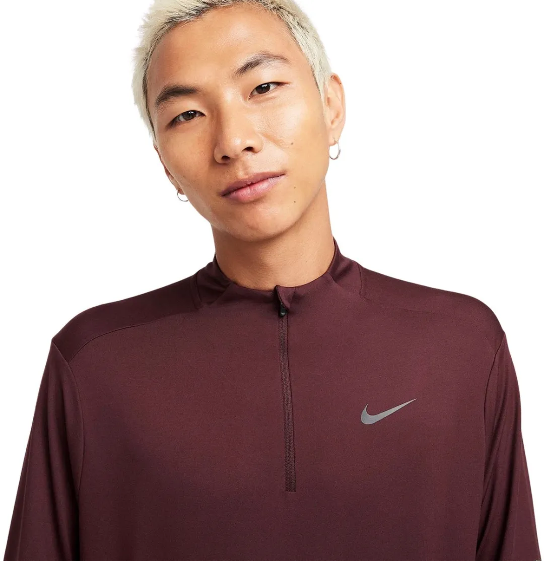 Nike Dri-FIT Element Half-Zip Hardloopshirt Heren S - Donkerrood - afbeelding 6 van 6