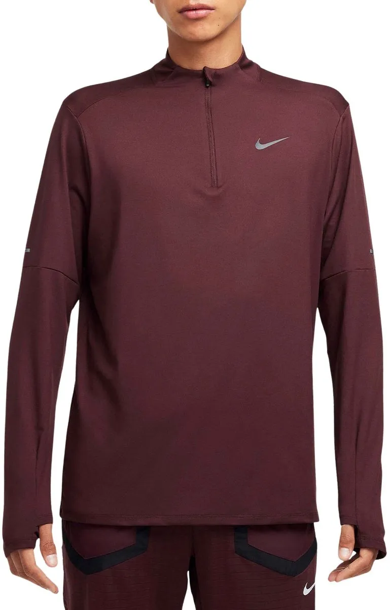 Nike Dri-FIT Element Half-Zip Hardloopshirt Heren S - Donkerrood