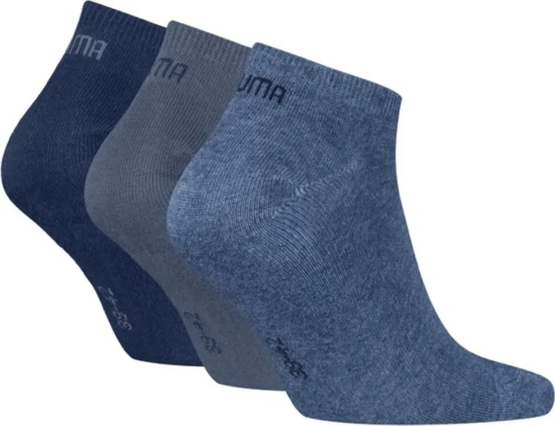 PUMA Sneaker Sokken Heren - Denim Blue - 3 Paar