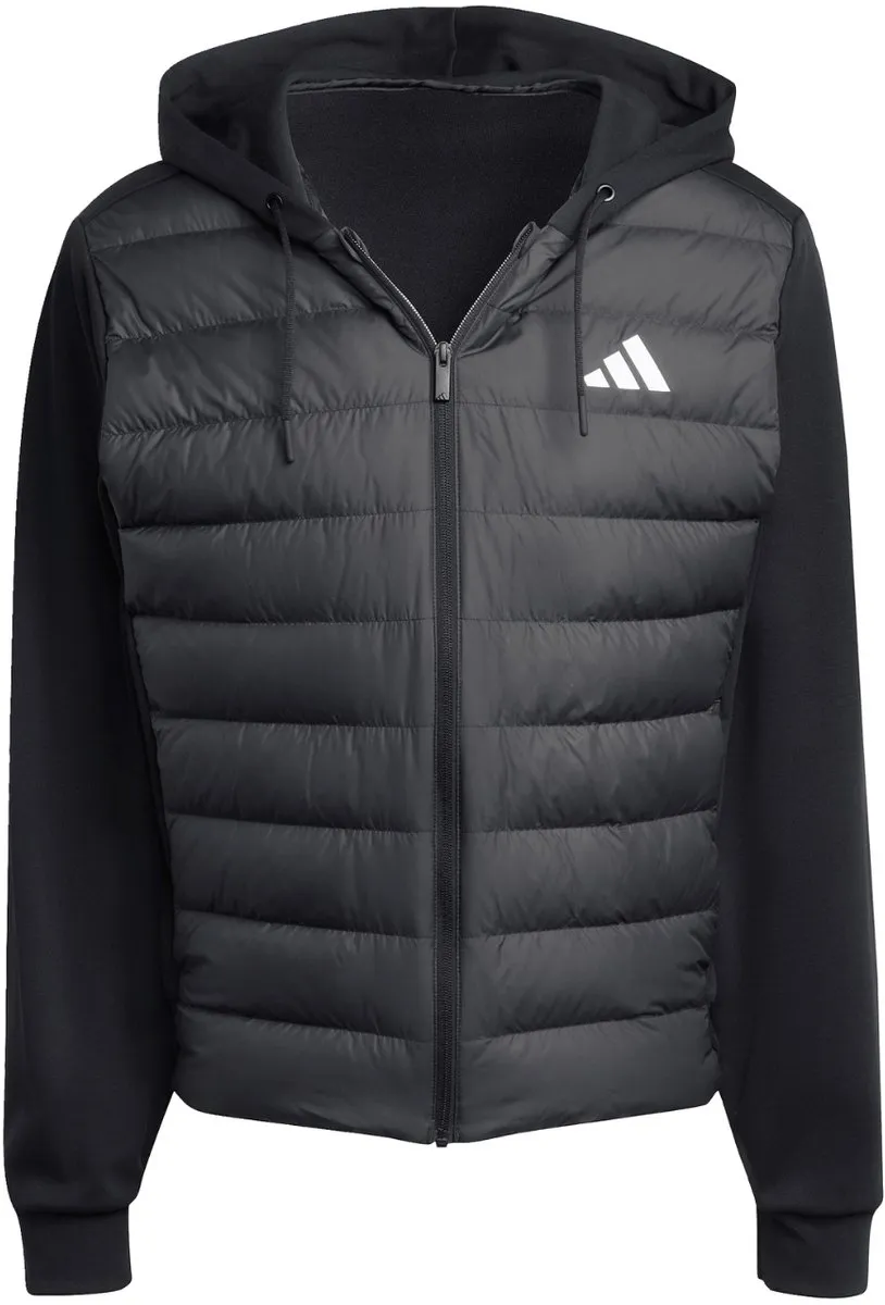 Adidas Essentials Climawarm Hybrid Down Hooded Jas - Heren L - Zwart