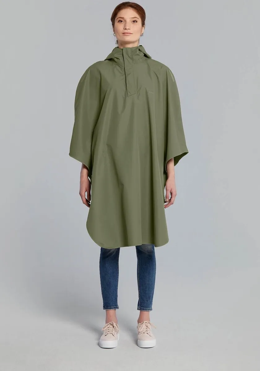 Basil Hoga Regenponcho Unisex - Olive Green