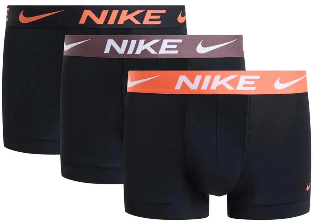 Nike Trunk Boxershorts Heren 3-pack - Maat L - Zwart/Orange/Rood