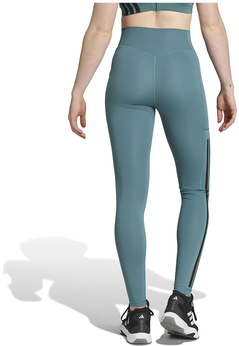 Adidas Optime 3 Stripes Leggings - Grijs Teal XL