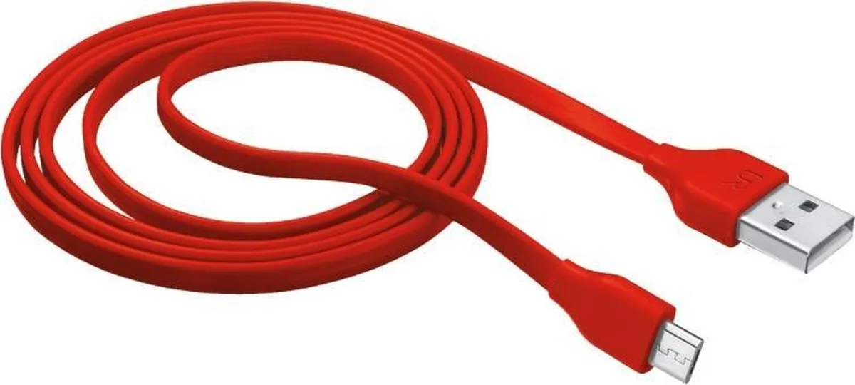 Trust UR Platte Micro-USB Kabel 1m - Rood - afbeelding 6 van 6