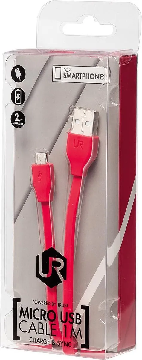 Trust UR Platte Micro-USB Kabel 1m - Rood
