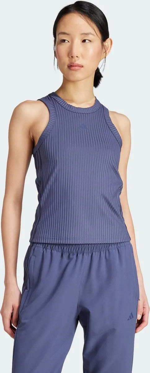 adidas Performance All Gym Seasonal Rib Tight Fit Tanktop - Blauw - XS
