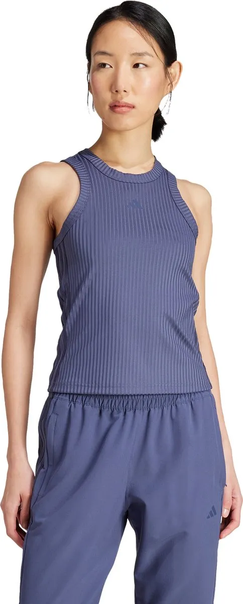 adidas Performance All Gym Seasonal Rib Tight Fit Tanktop - Blauw - XS