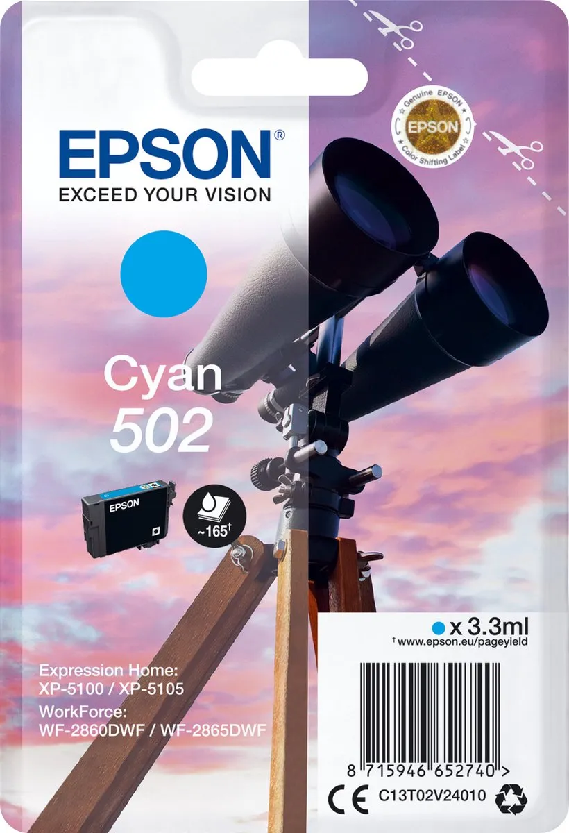 Epson C13T02V24010 Inktcartridge Cyaan 33ml