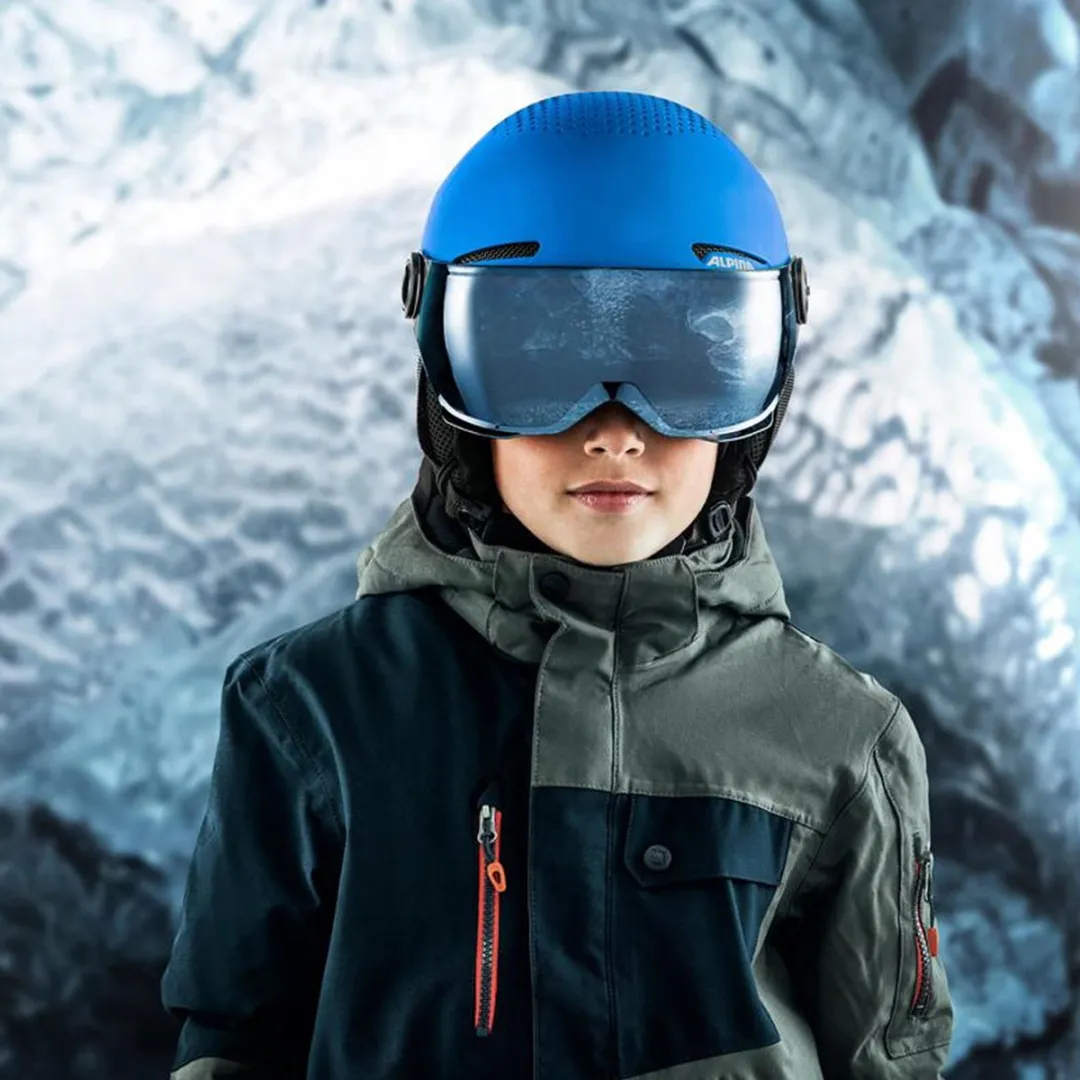 Alpina Zupo Visor Q-Lite Junior Skihelm - Blauw - Maat 54-58cm