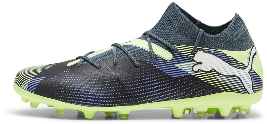 PUMA Future 7 Match Mg Voetbalschoenen 42.5 - Zwart/Grijs/Wit