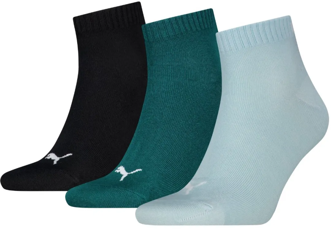 PUMA Unisex Quarter Sokken Emerald Ice