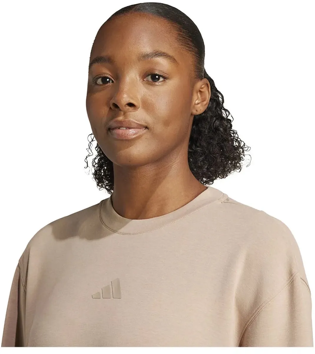 Adidas Designed For Training Warm-up Crewneck - M - Chalky Brown