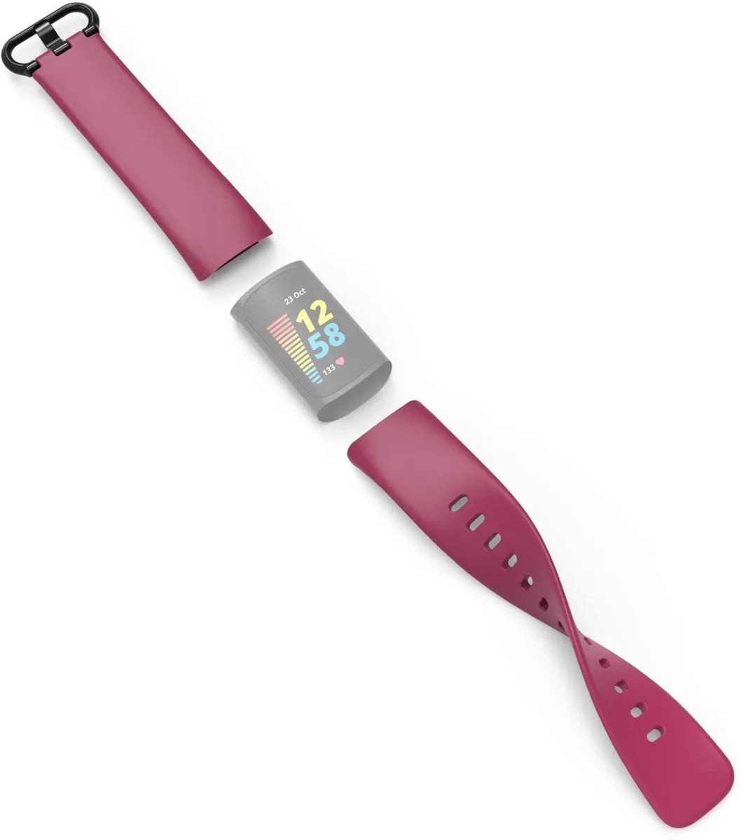 Hama Polsband Fitbit Charge 5 - Bordeaux - afbeelding 6 van 6