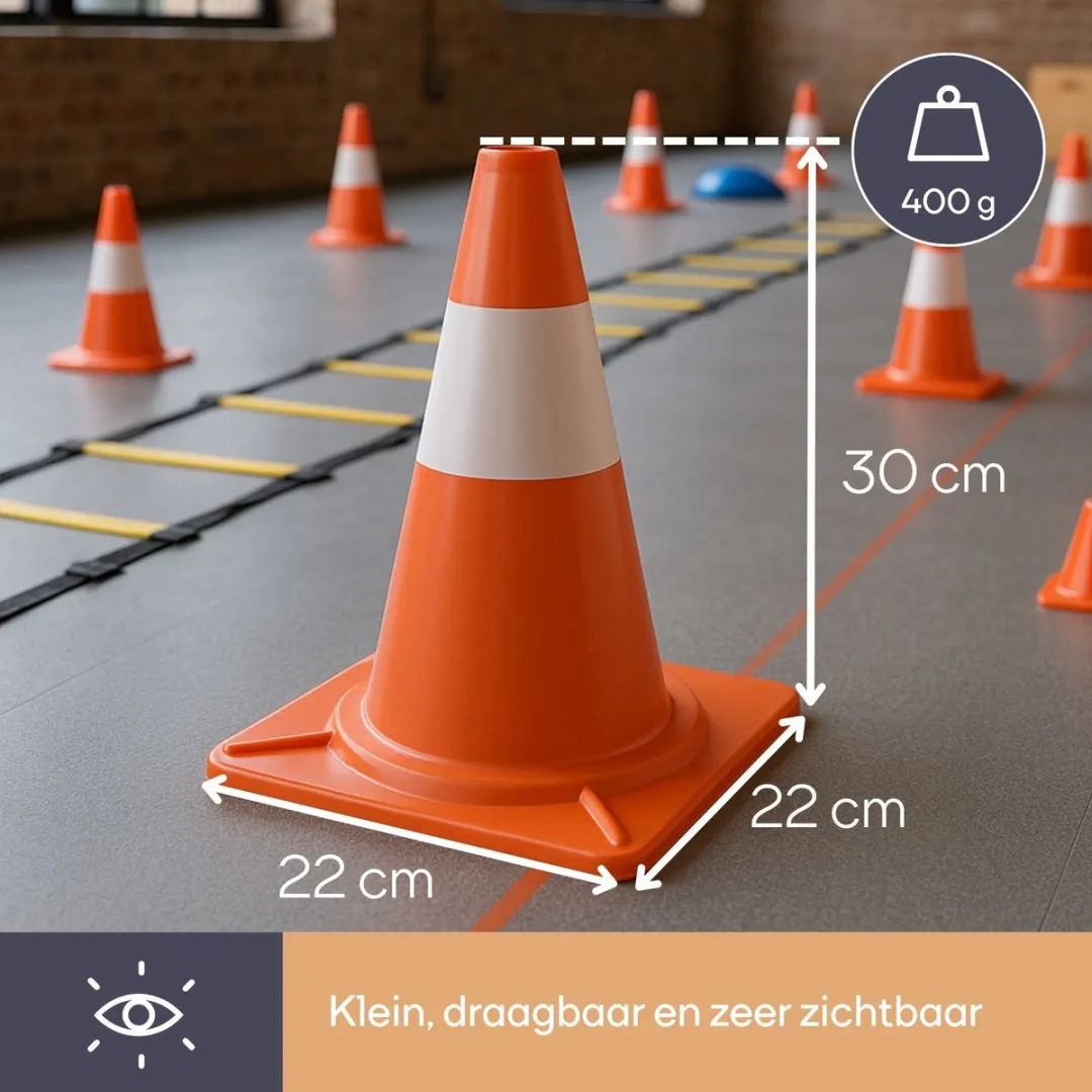 Perel Afzetkegel 30cm - Rood/Wit