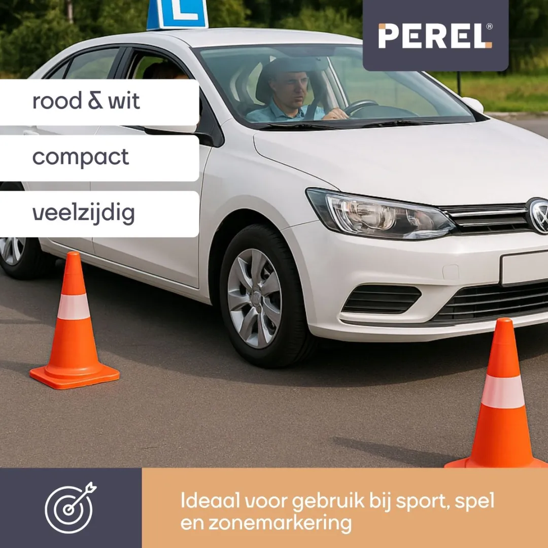 Perel Afzetkegel 30cm - Rood/Wit