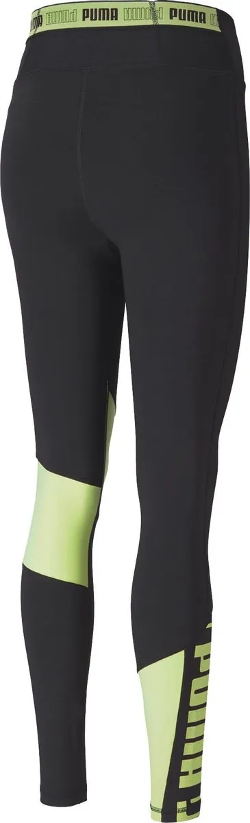 PUMA Train Logo High Rise 7/8 Tight - XS - Zwart/Geel